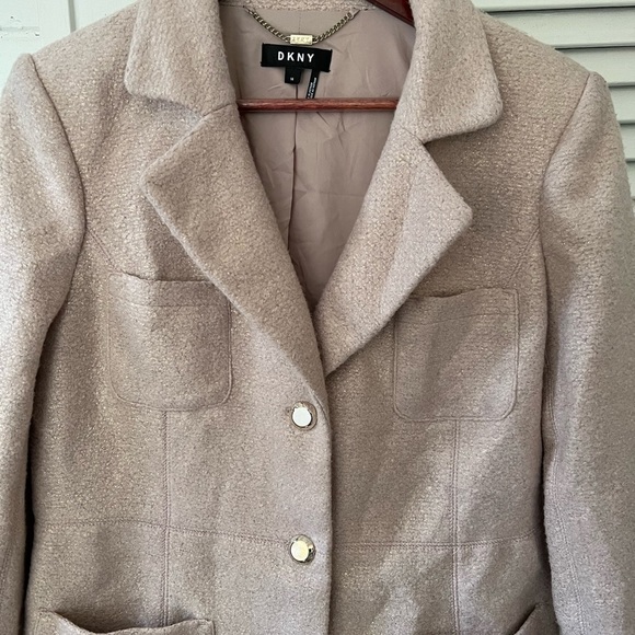 Dkny over coat size 14 polyester and machine washable pink - Picture 3 of 6